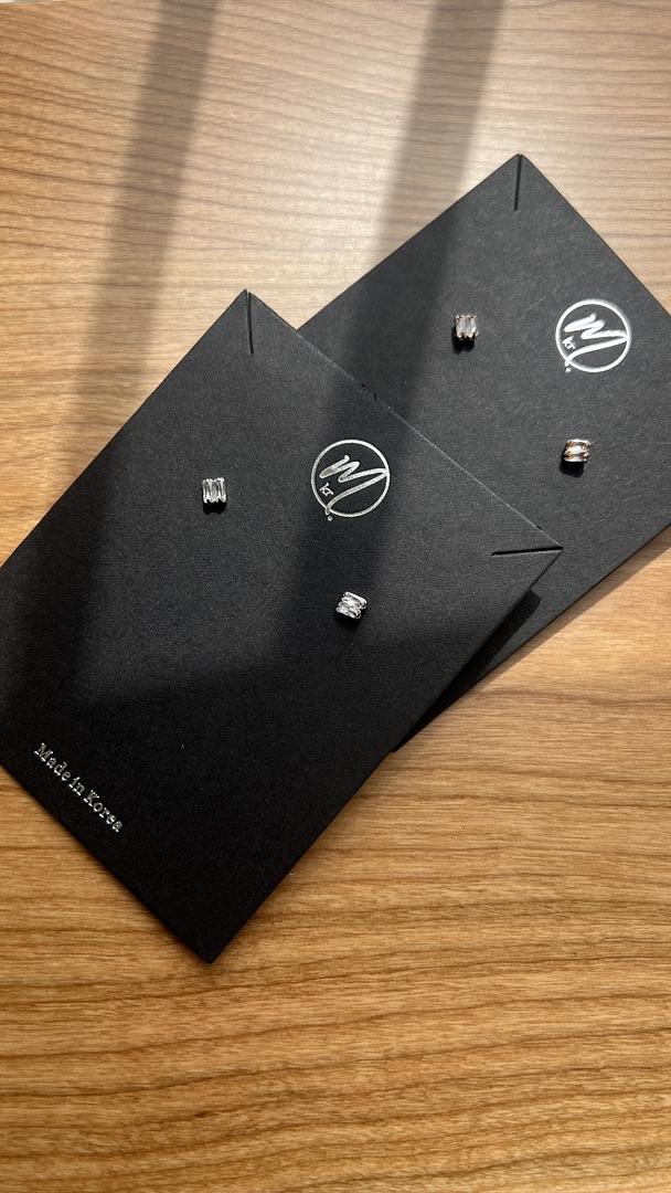 雙閃石方形耳環