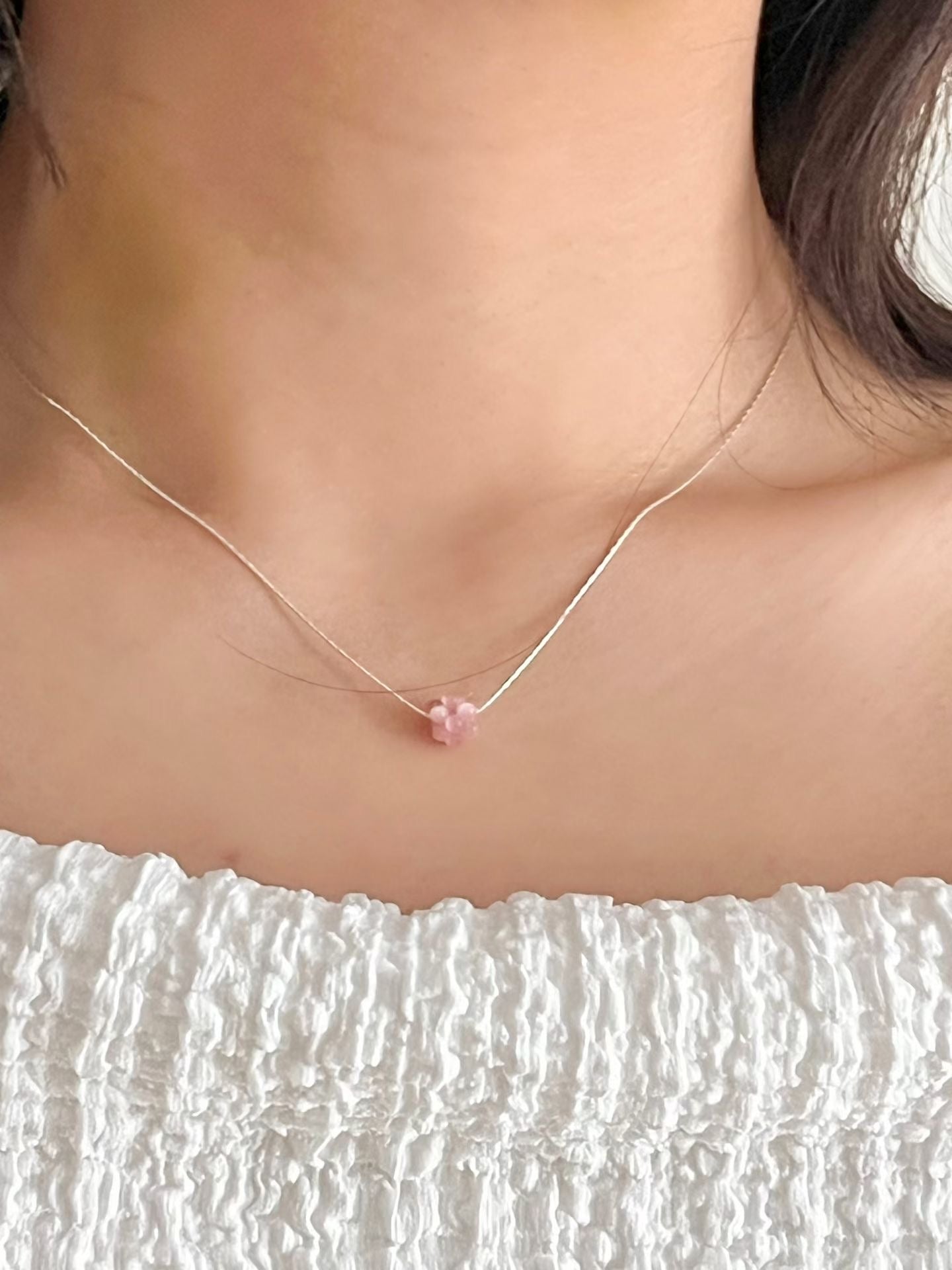 Blossom Cluster Bead Necklace | 粉色小串束頸鏈