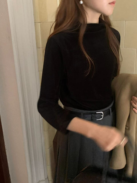 Butter Velvet Mock Neck Blouse