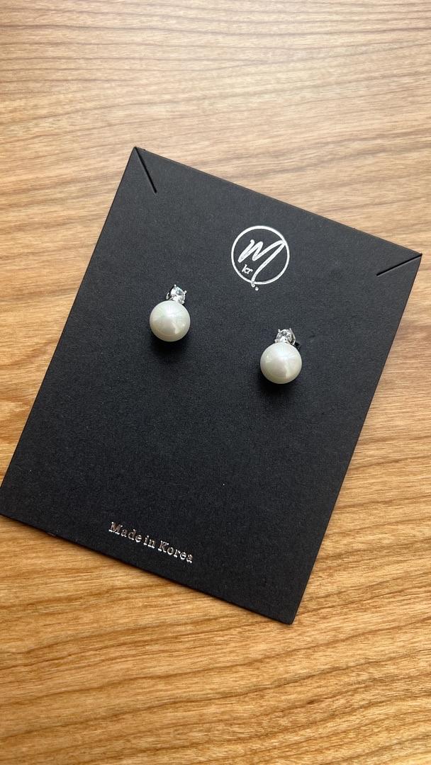 優雅珍珠閃石耳環