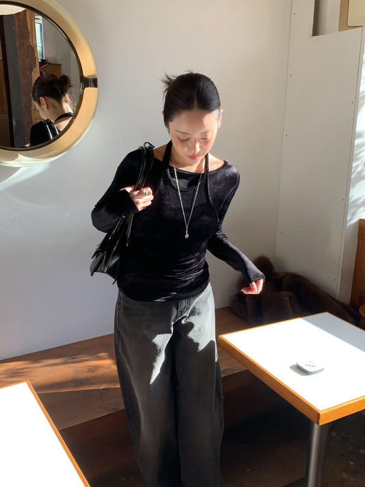 Glistening Velvet Halter 2-pcs Set