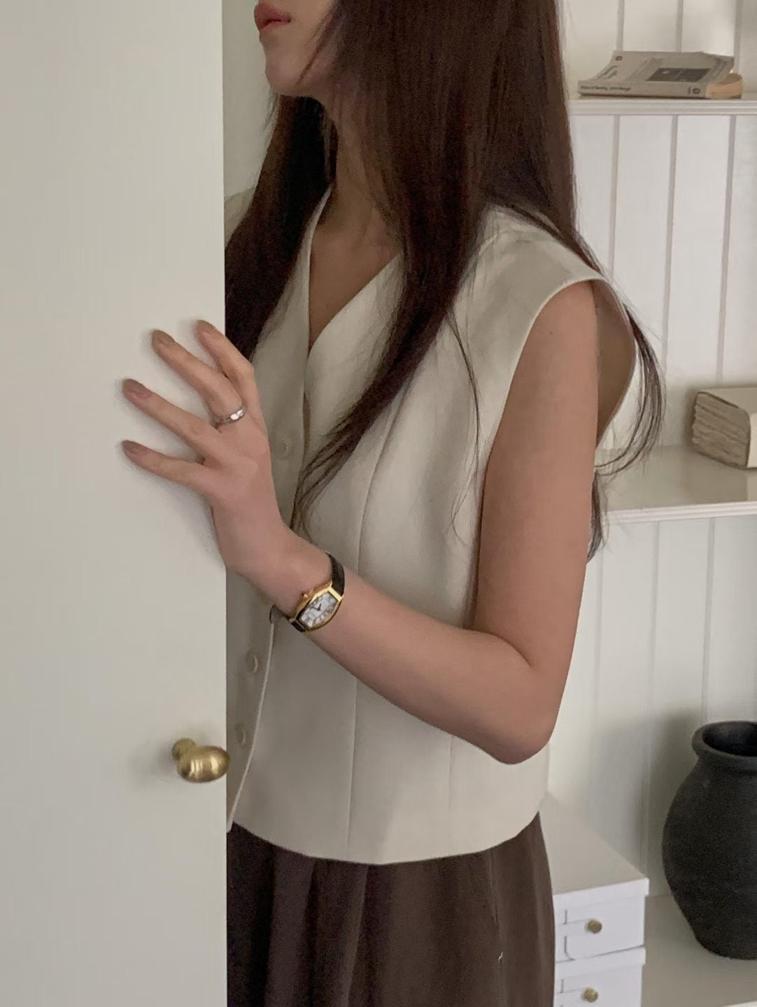 Silky Tailored Button Vest | 絲滑知性美西裝背心