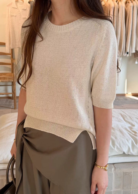 Ribbed Details Tencel Blend Knit | 羅紋天絲針織上衣