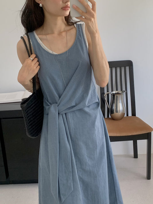 《1套2件》2-pcs Layered Side-Tie OPS | 側綁帶疊穿層次 OPS