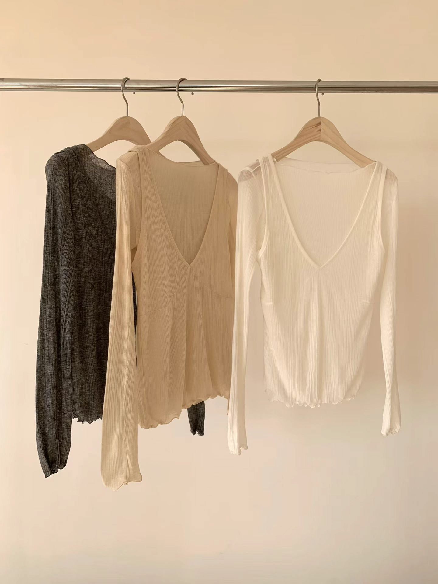 Tencel Pointelle Ruffle 2-pcs Top