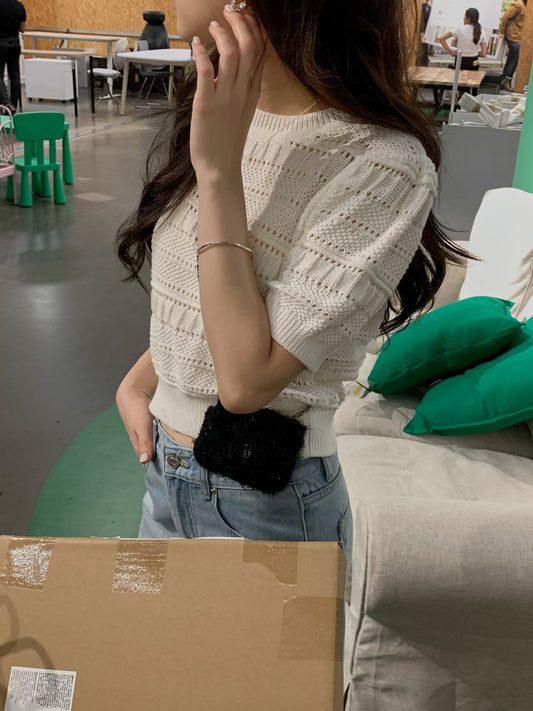 Delicate Embroidered Cropped Top | 精緻通花短版上衣