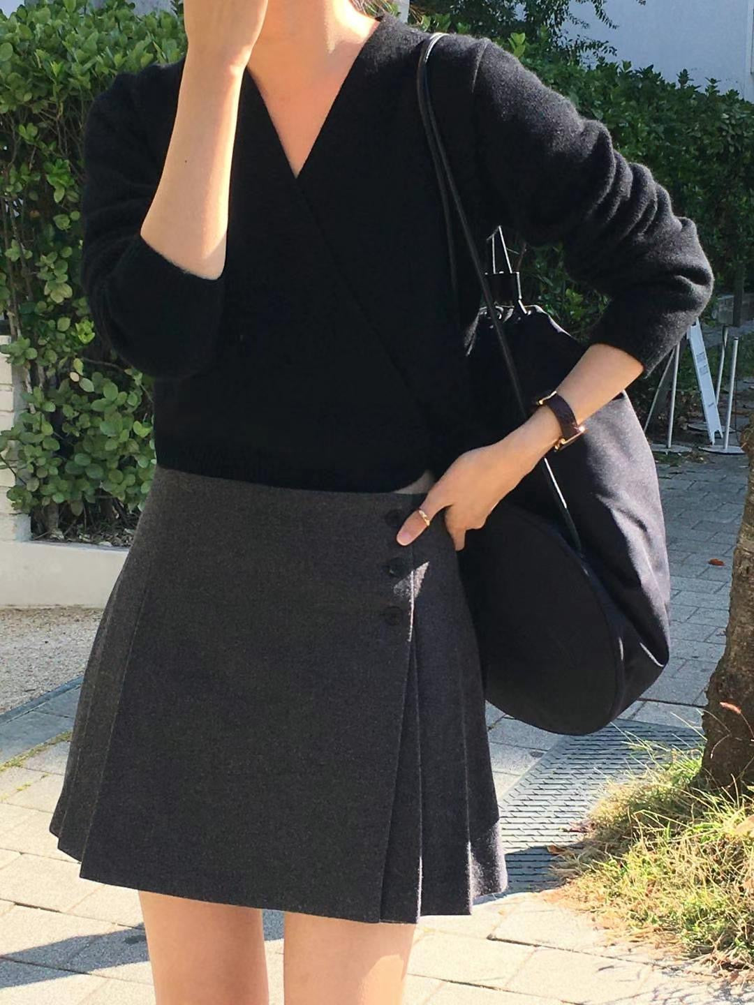 Cashmere Blend Soft Wrap Top | 氣質Cashmere 打結針織Top