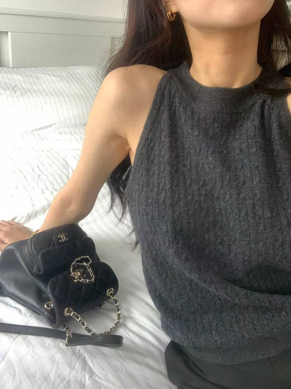 【Monotour 連線】貴氣質感 basics | Ribbed Wool Halter Neck Top