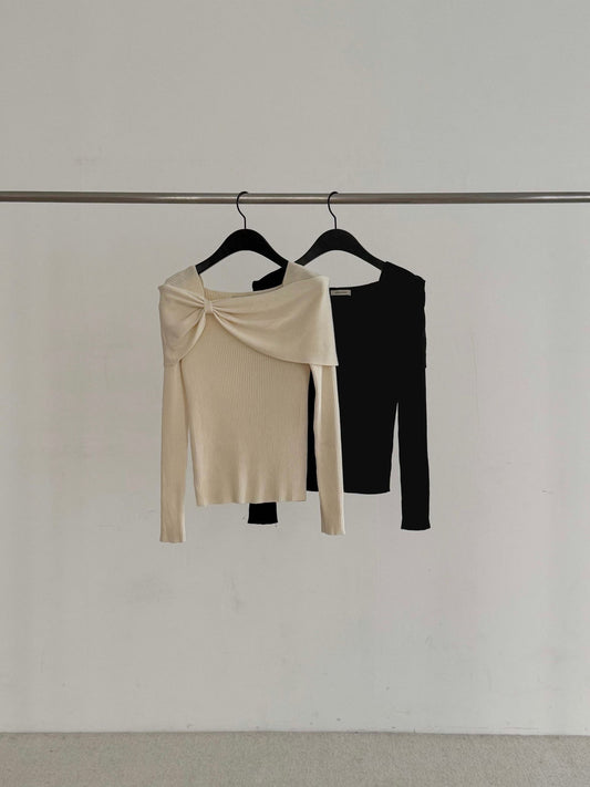 Soft Bow Spring Knit | 側蝴蝶結薄針織上衣