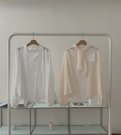 [連線壓軸加碼款] 優美版型 | Snowy Chiffon Necktie Blouse