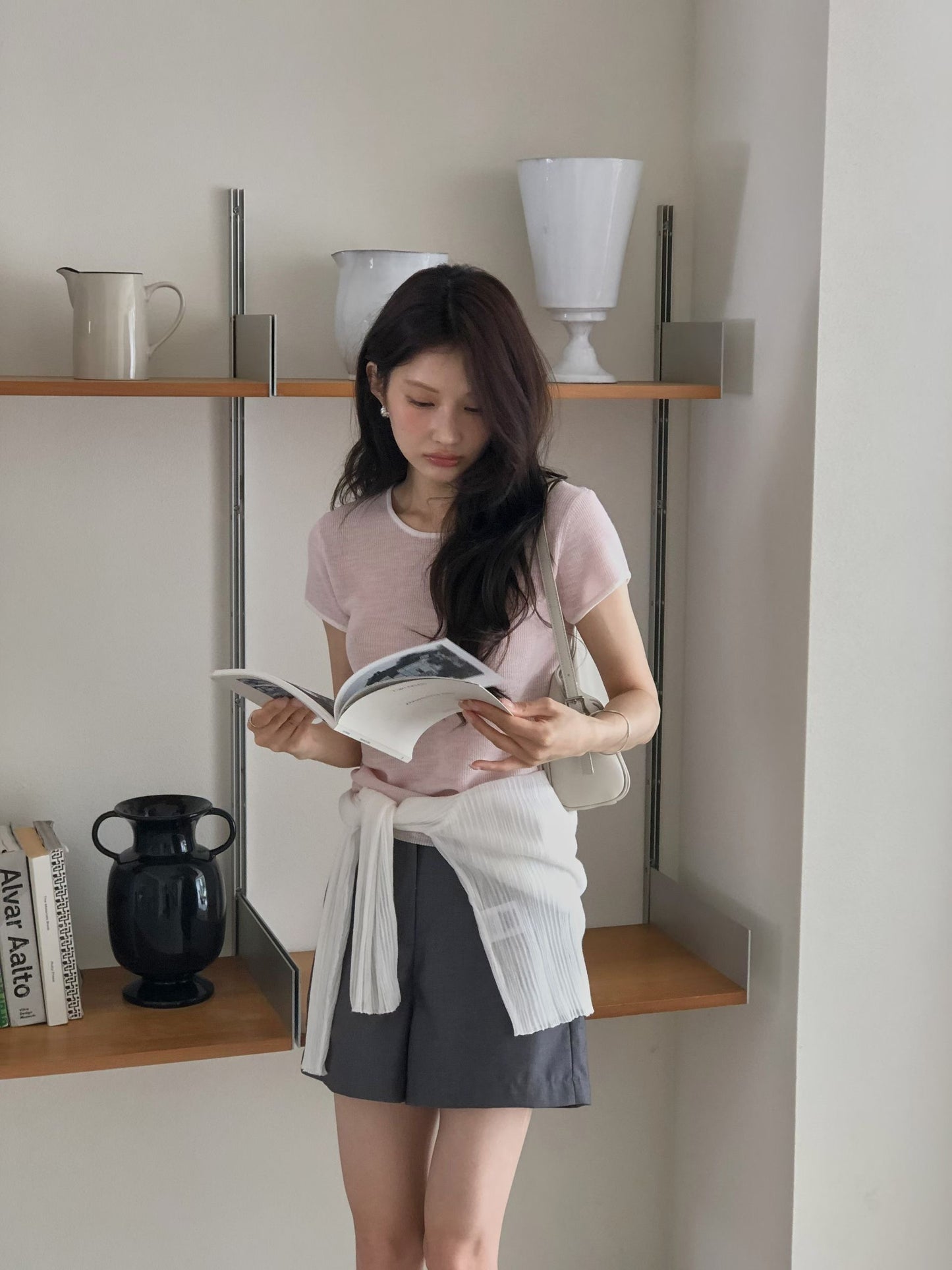Soft Piping Halo Knit | 滾邊羽霧感輕針織上衣