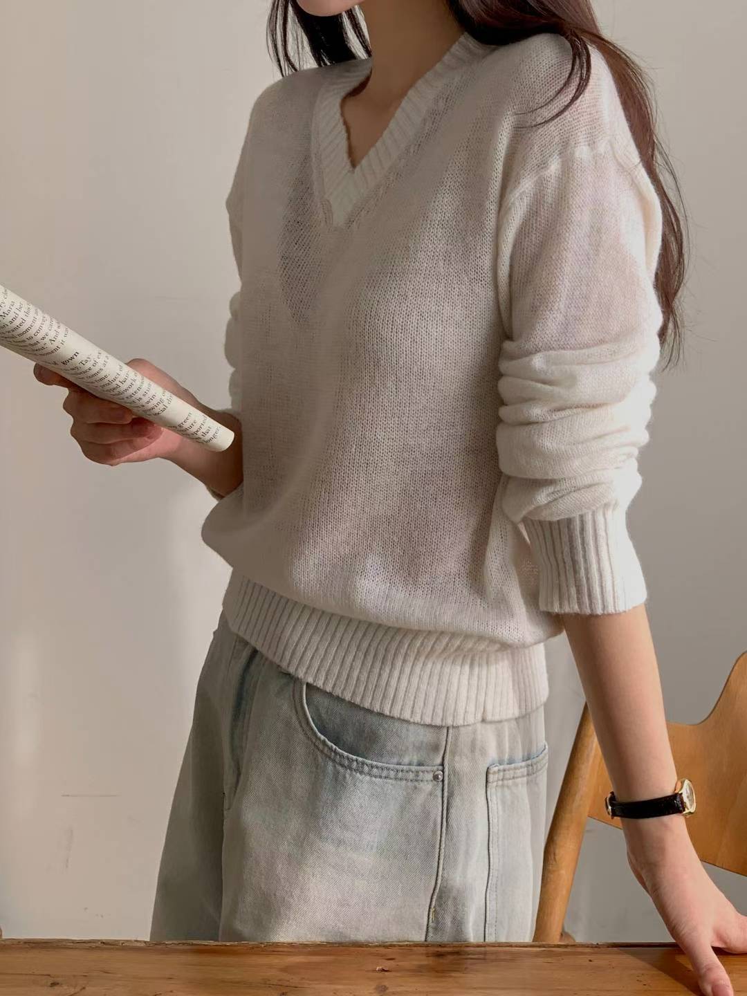 V-Neck Knitted Cover-up | V領春夏針織罩衫