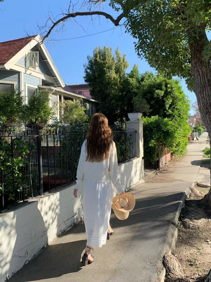 <設計感長裙> Dolly Pocket Breezy Tencel Skirt | 卷邊細節A型長裙