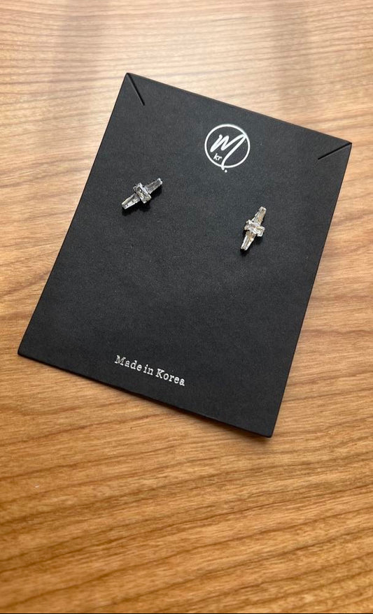 十字形閃石耳環