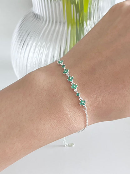 Petite 5-Flower Motif Bracelet | 簡約閃彩小花手鏈