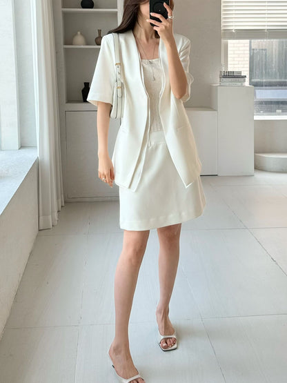 Lace-Trim Layered Blazer | 蕾絲滾邊拼接西裝外套