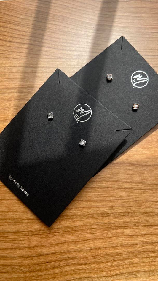 雙閃石方形耳環