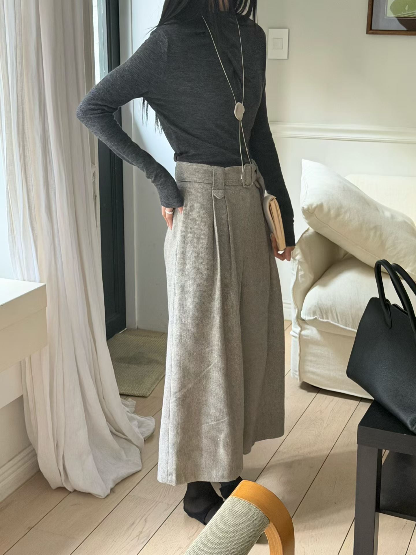 Heritage Herringbone Culottes | 人字紋混羊毛冬季闊褲