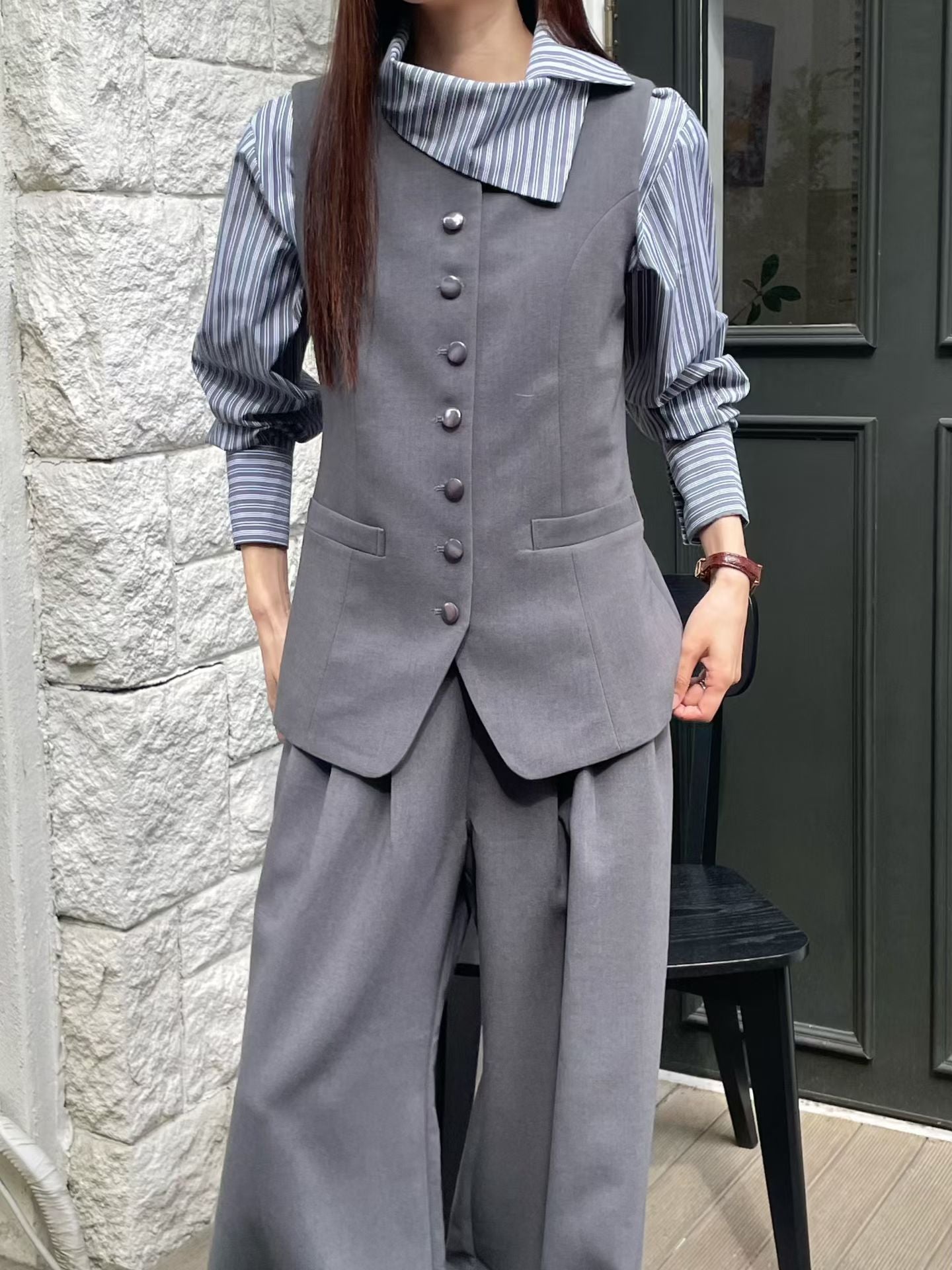 Sleek Suit Vest | 可調較西裝背心外套Top