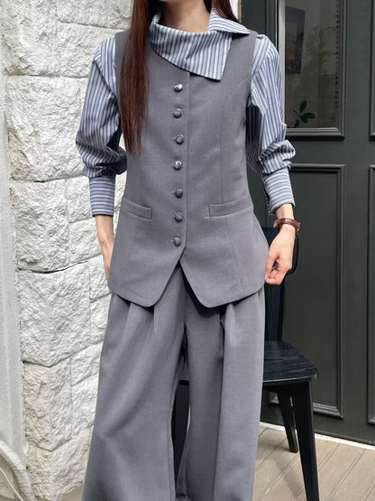 Sleek Suit Vest | 可調較西裝背心外套Top
