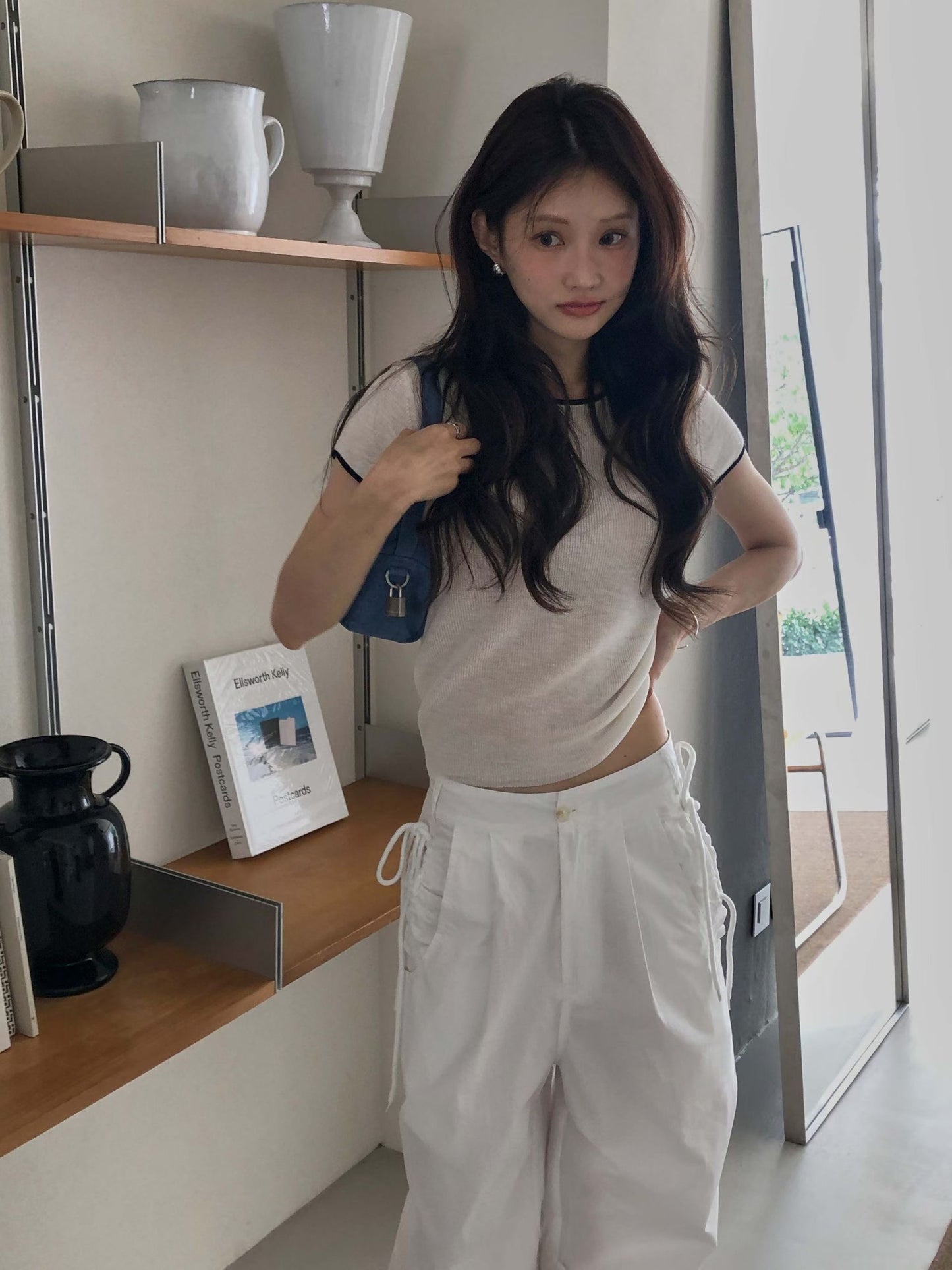 Soft Piping Halo Knit | 滾邊羽霧感輕針織上衣