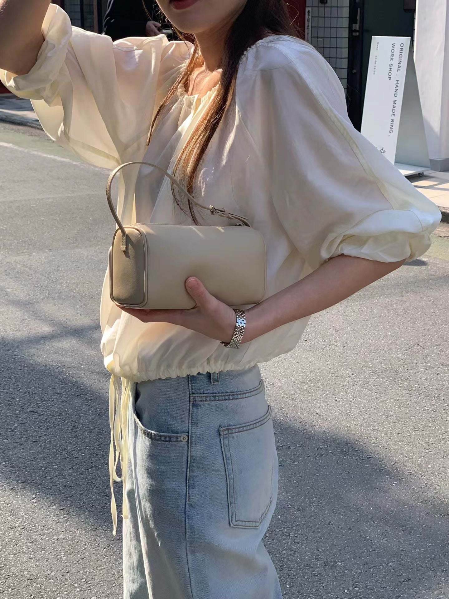 Parisian Bubble String Blouse