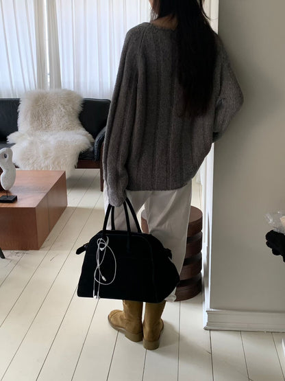 【簡約老錢風 Must Get】Wide Ribbed Cozy Wool Knit | 毛茸茸闊羅紋羊毛針織