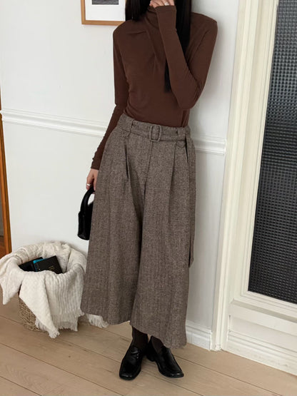 Heritage Herringbone Culottes | 人字紋混羊毛冬季闊褲