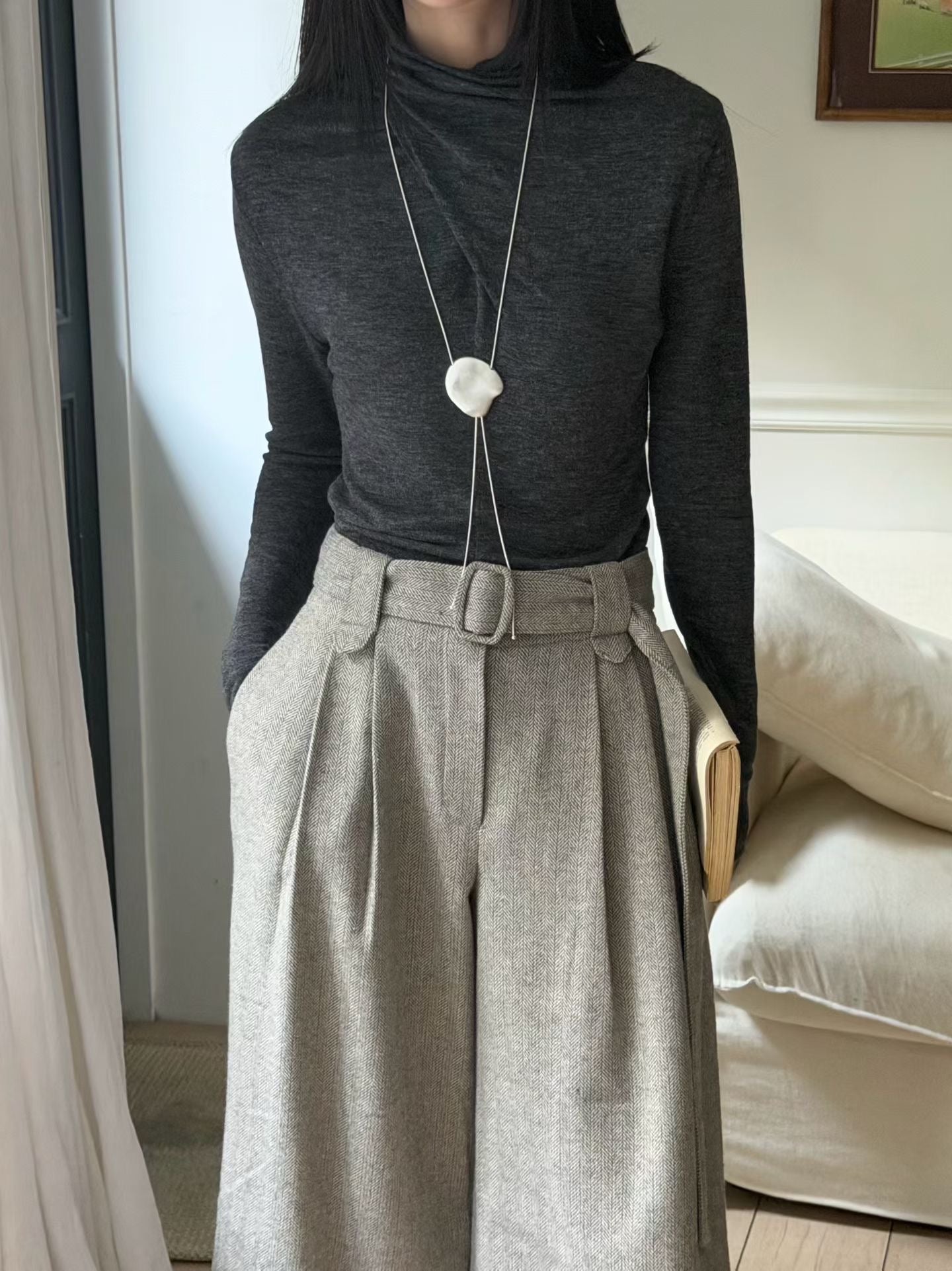 Heritage Herringbone Culottes | 人字紋混羊毛冬季闊褲