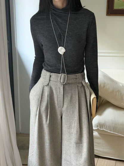 Heritage Herringbone Culottes | 人字紋混羊毛冬季闊褲