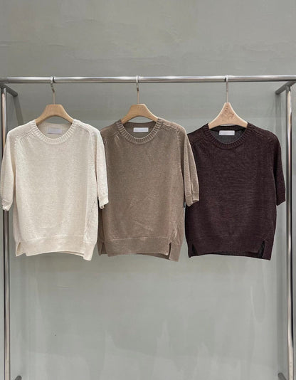 Ribbed Details Tencel Blend Knit | 羅紋天絲針織上衣