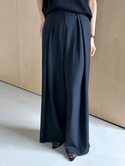 Effortless Frosty Flow Trousers | 清涼垂感人造絲精緻西裝長褲
