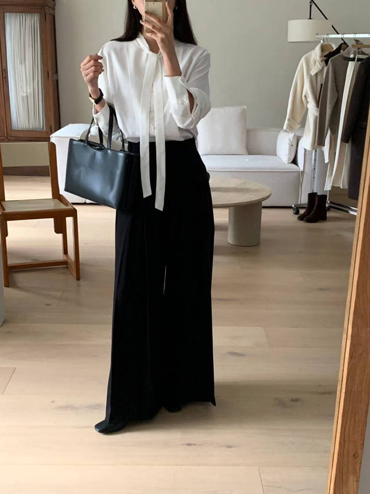 Elegant Pleats Pants | 輕柔內摺闊腳褲