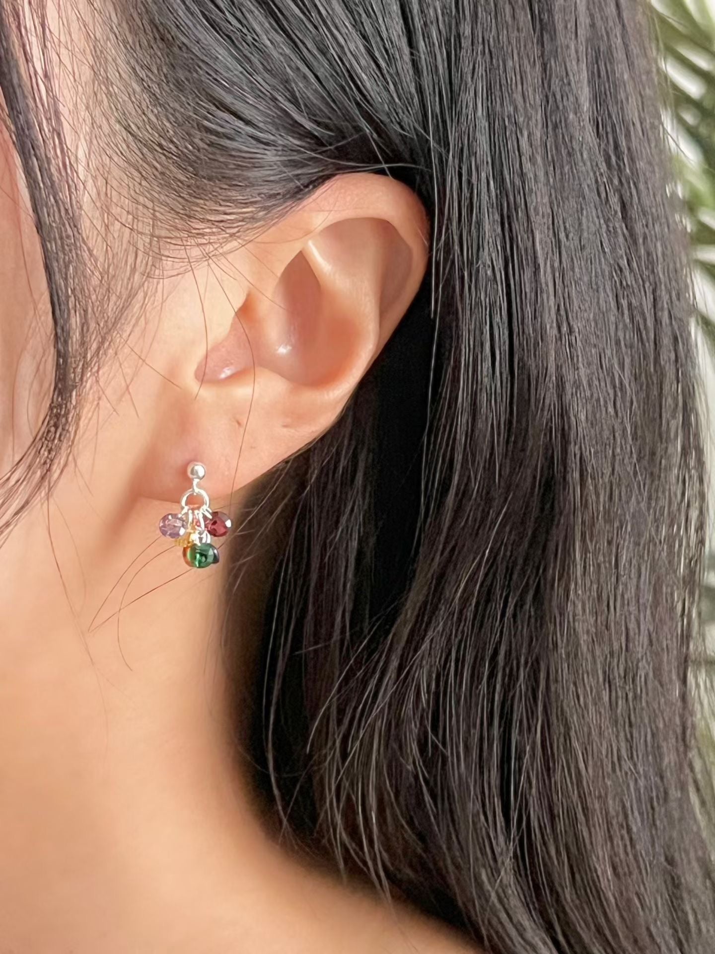 Sheer Bead Cluster Earrings | 清透小束珠耳環