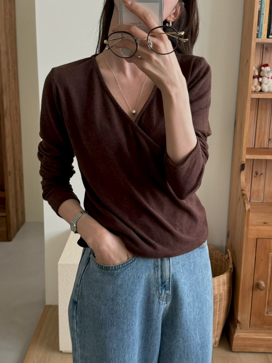 Elegant Wrap Angora Winter Top | 溫柔安哥拉毛搭疊Top