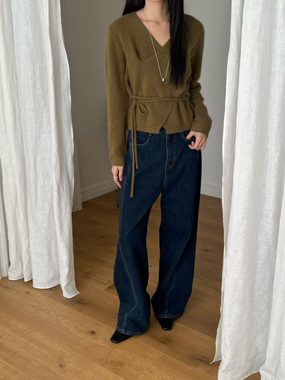 <<簡約層次>> Raccoon Wrap Top | 浣熊毛交疊上衣