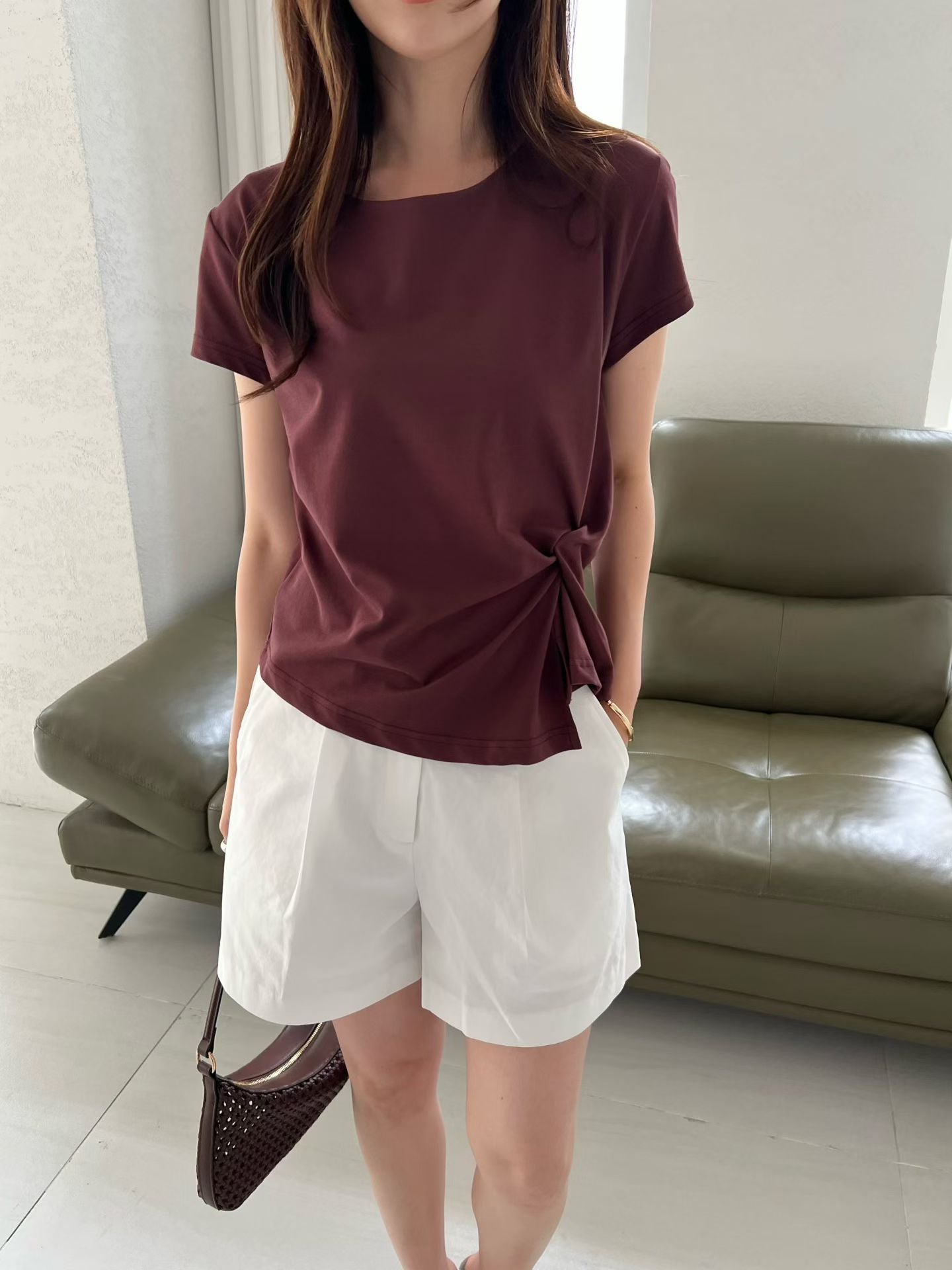 Sculpted Side-Ruched Tee | 側抓皺顯瘦Tee