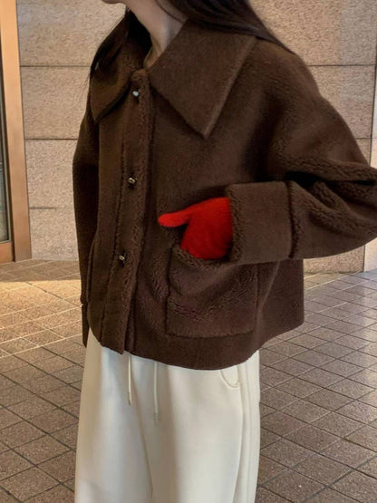 Frosty Teddy Mid Jacket | 小熊羊羔毛短版外套