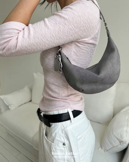 Bucks & Leather Mini Moon Shoulder Bag | 牛皮小月牙手袋