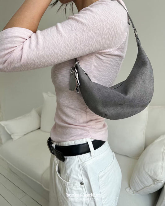 Bucks & Leather Mini Moon Shoulder Bag | 牛皮小月牙手袋