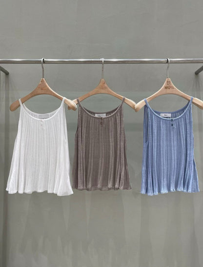 Linen Tencel Soft Pleated Cami