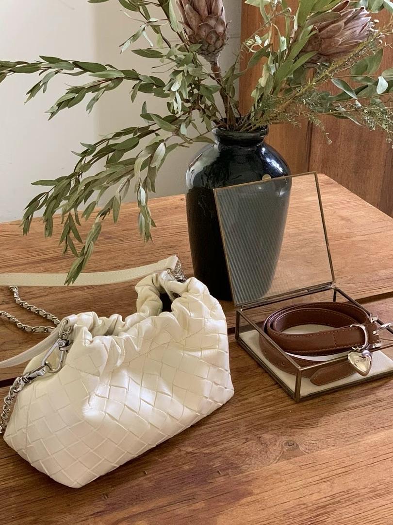 Calf Leather Weaving Dumpling Bag | 編織風 3-in-1 小牛皮水餃包包