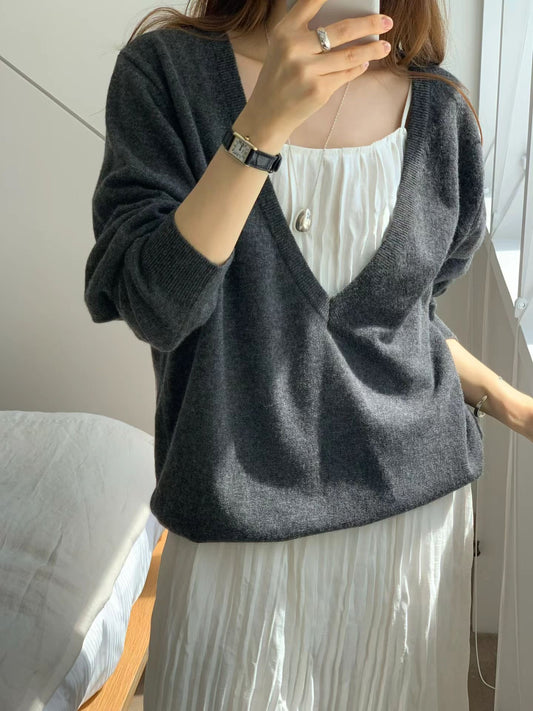 [輕薄復活款] Bloom Deep V Soft Knit