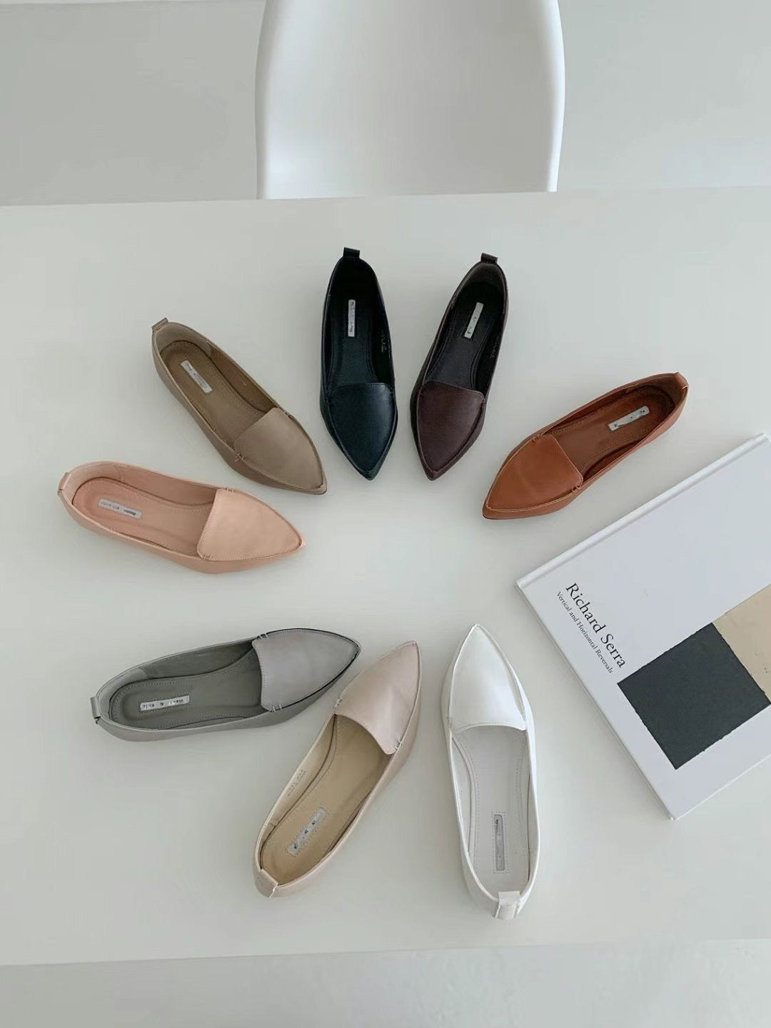 Soft PU Leather Pointed Loafer 【8色入】