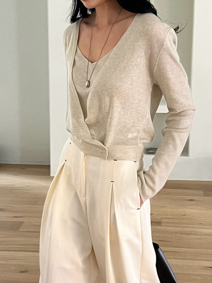 Wrap Detail Cami & Cardi Set