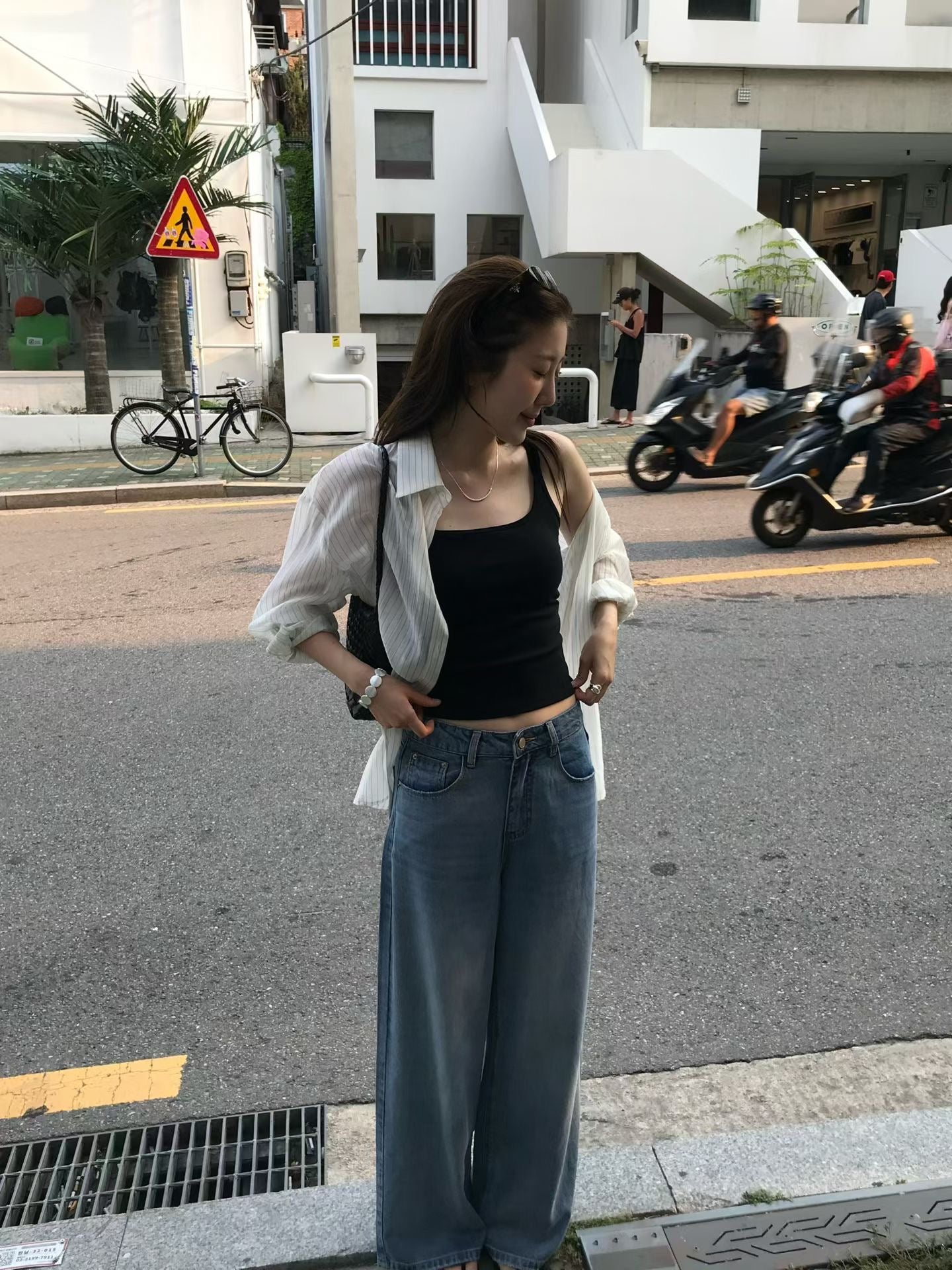 Airy Sheer Boyfriend Striped Shirt | 知性美男友風透膚條紋襯衫