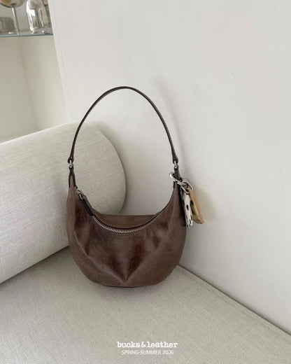 Bucks & Leather Mini Moon Shoulder Bag | 牛皮小月牙手袋