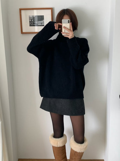 【至高質素布材】Luxurious Baby Alpaca High Neck Knit | 柔霧感羊駝高領上衣