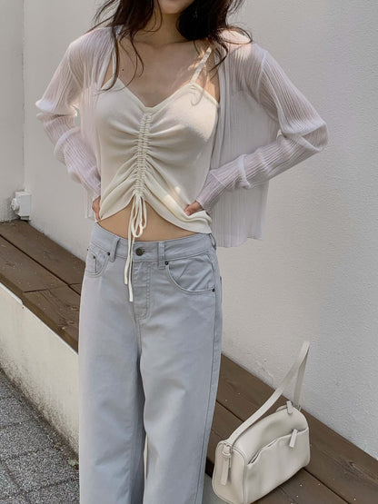 Textured Airy Layer Cover Up | 空氣層次感薄外搭