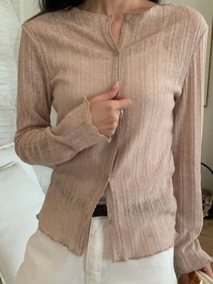 [𝑳𝒊𝒏𝒆𝒏 𝑬𝒅𝒊𝒕] Lightweight Striped Cardigan